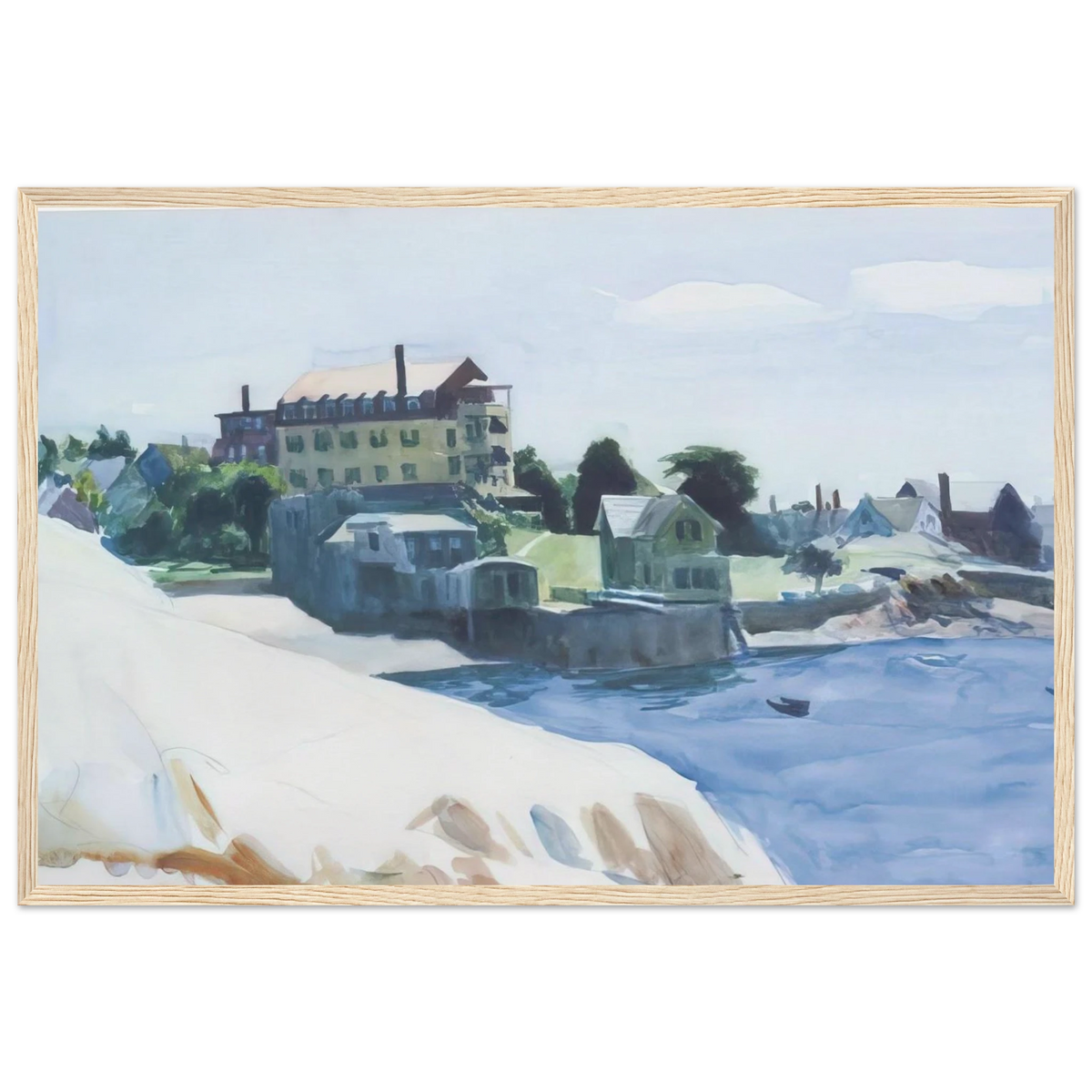 Small Town on Cove Framed Poster | Edward Hopper Framed Prints Wall Art | Edward Hopper Print
