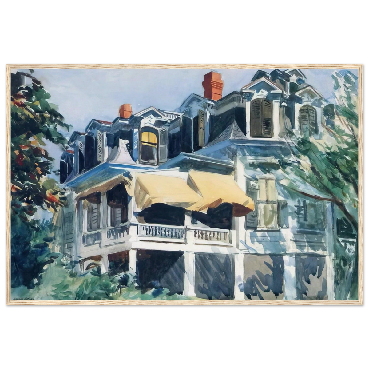 The Mansard Roof Framed Poster | Edward Hopper Framed Prints Wall Art | Edward Hopper Print