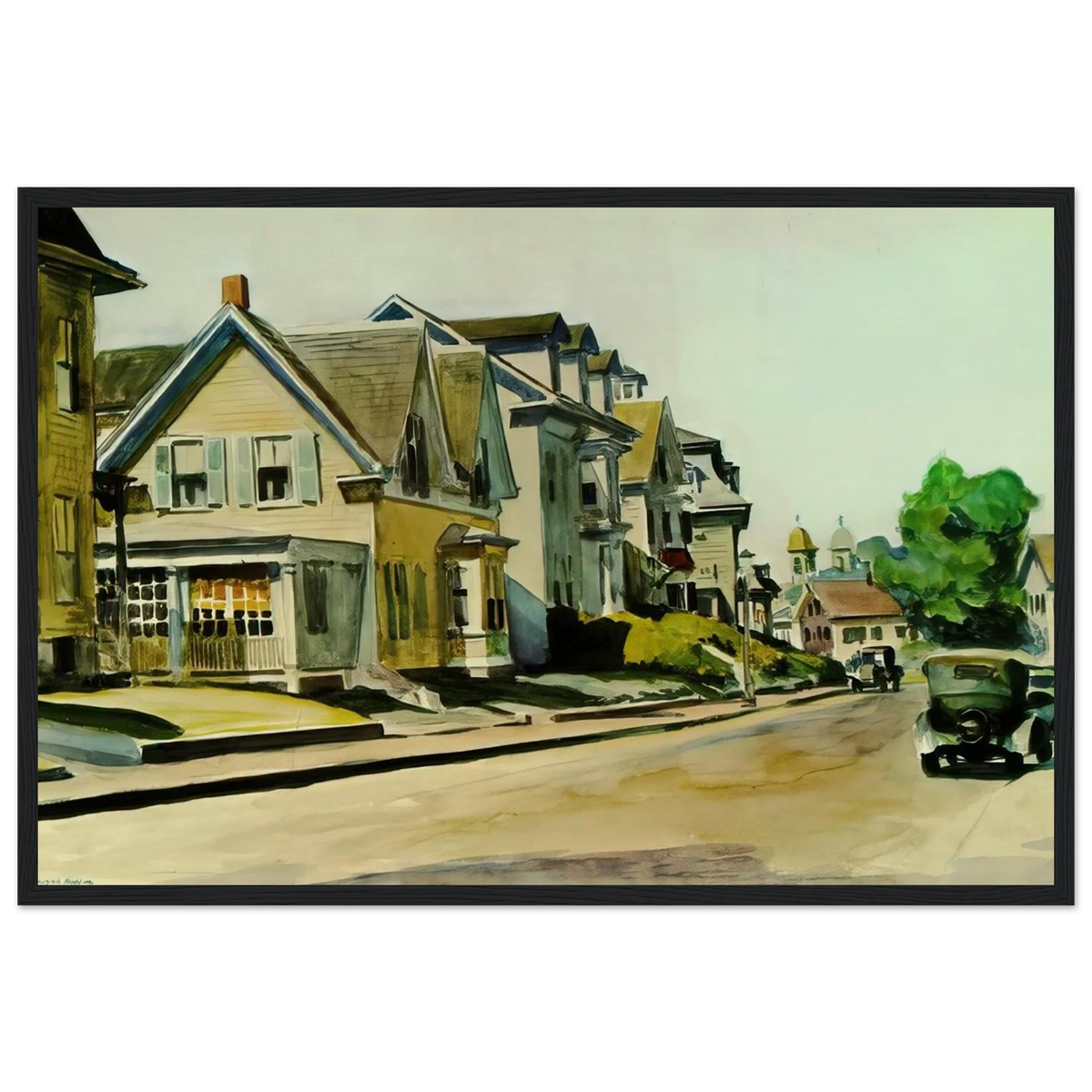 Sun on Prospect Street Gloucester, Massachusetts Framed Poster | Edward Hopper Framed Prints Wall Art | Edward Hopper Print