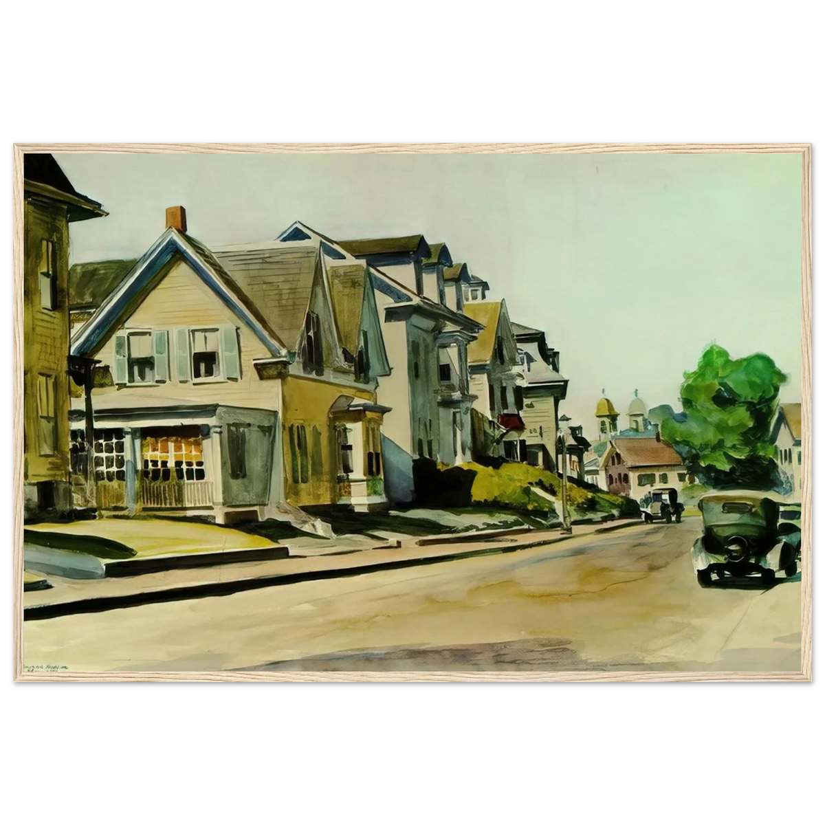 Sun on Prospect Street Gloucester, Massachusetts Framed Poster | Edward Hopper Framed Prints Wall Art | Edward Hopper Print