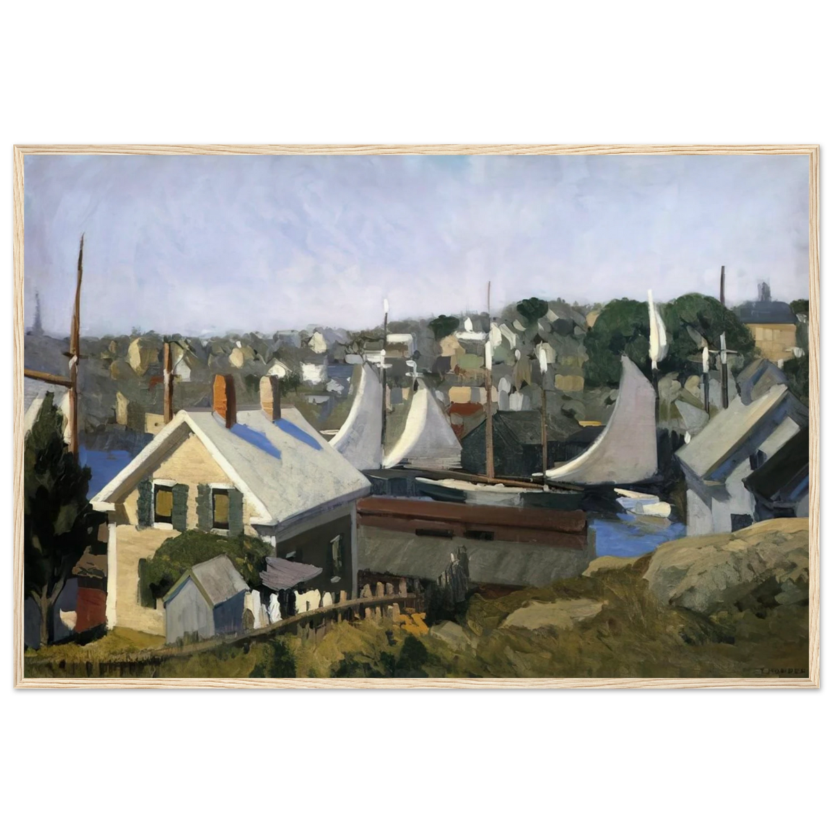 Gloucester Harbor Framed Poster | Edward Hopper Framed Prints Wall Art | Edward Hopper Print