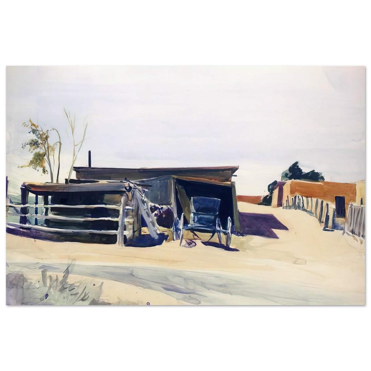 Adobes and Shed, New Mexico Poster | Edward Hopper Poster | Edward Hopper Print