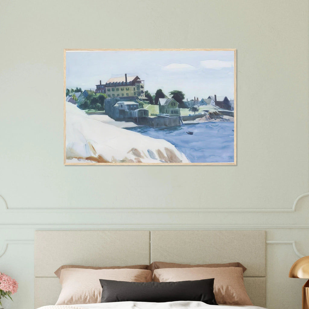 Small Town on Cove Framed Poster | Edward Hopper Framed Prints Wall Art | Edward Hopper Print
