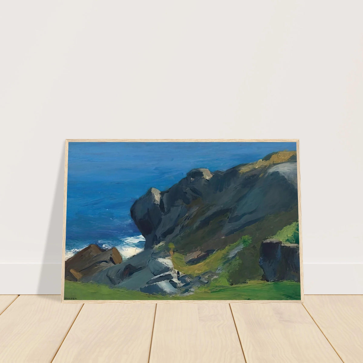 Rocky Shore and Sea Framed Poster | Edward Hopper Framed Prints Wall Art | Edward Hopper Print