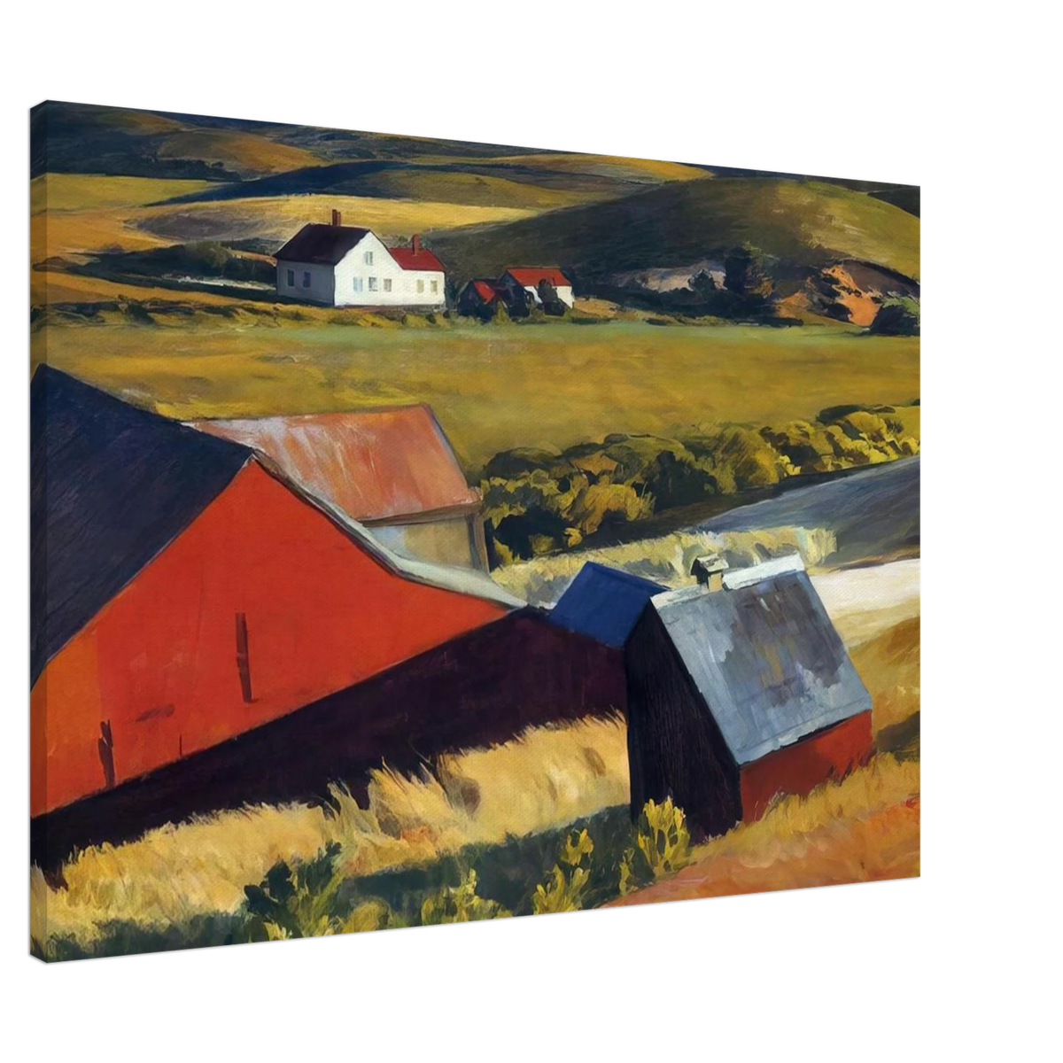 Cobbs Barns and Distant Houses Canvas | Edward Hopper Canvas | Edward Hopper Print