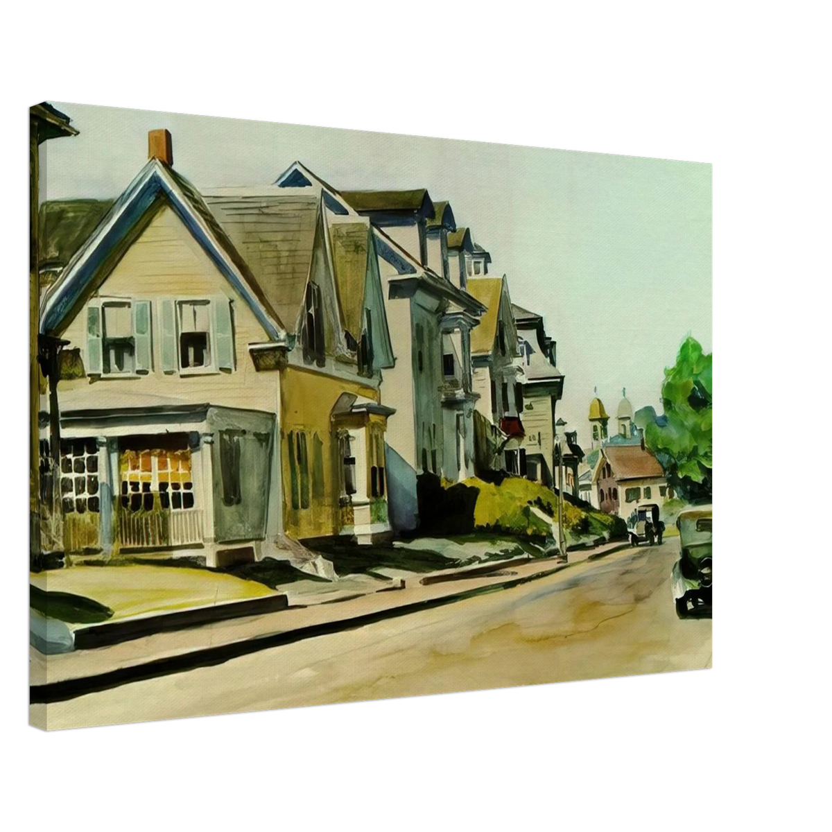 Sun on Prospect Street Gloucester, Massachusetts Canvas | Edward Hopper Canvas | Edward Hopper Print