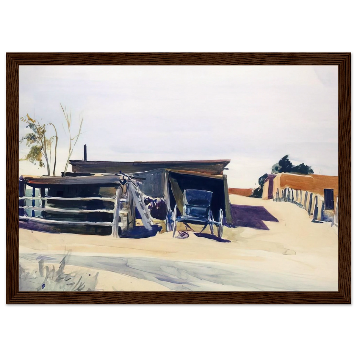 Adobes and Shed, New Mexico Framed Poster | Edward Hopper Framed Prints Wall Art | Edward Hopper Print