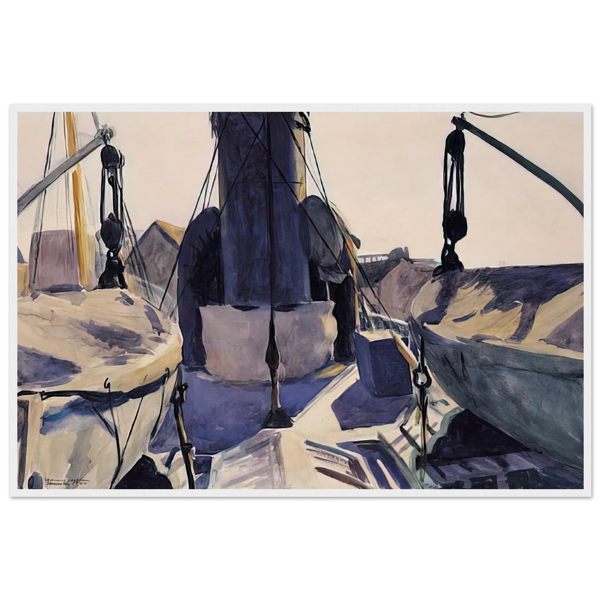 Funnel of Trawler Framed Poster | Edward Hopper Framed Prints Wall Art | Edward Hopper Print