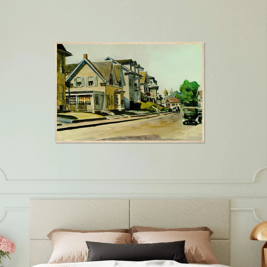Sun on Prospect Street Gloucester, Massachusetts Framed Poster | Edward Hopper Framed Prints Wall Art | Edward Hopper Print