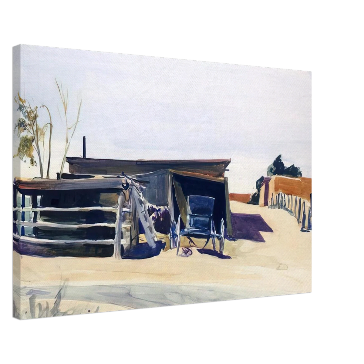 Adobes and Shed, New Mexico Canvas | Edward Hopper Canvas | Edward Hopper Print
