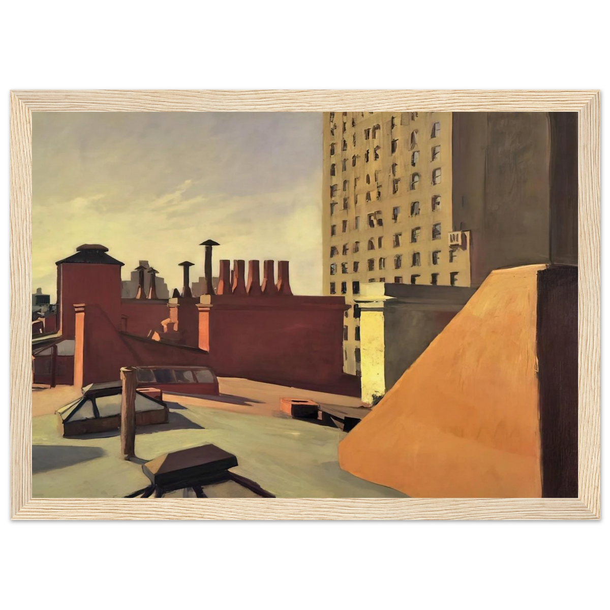 City Roofs Framed Poster | Edward Hopper Framed Prints Wall Art | Edward Hopper Print