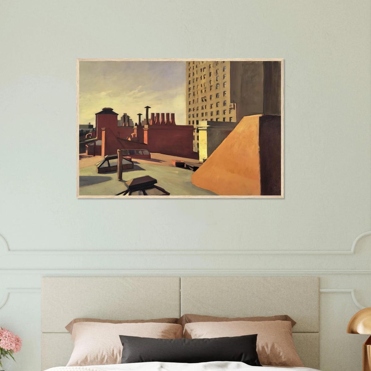 City Roofs Framed Poster | Edward Hopper Framed Prints Wall Art | Edward Hopper Print