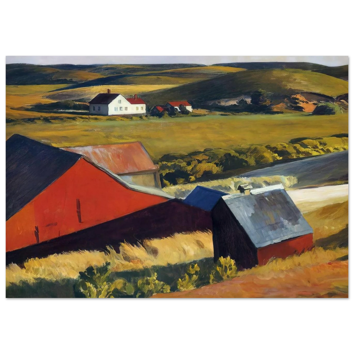 Cobbs Barns and Distant Houses Poster | Edward Hopper Poster | Edward Hopper Print