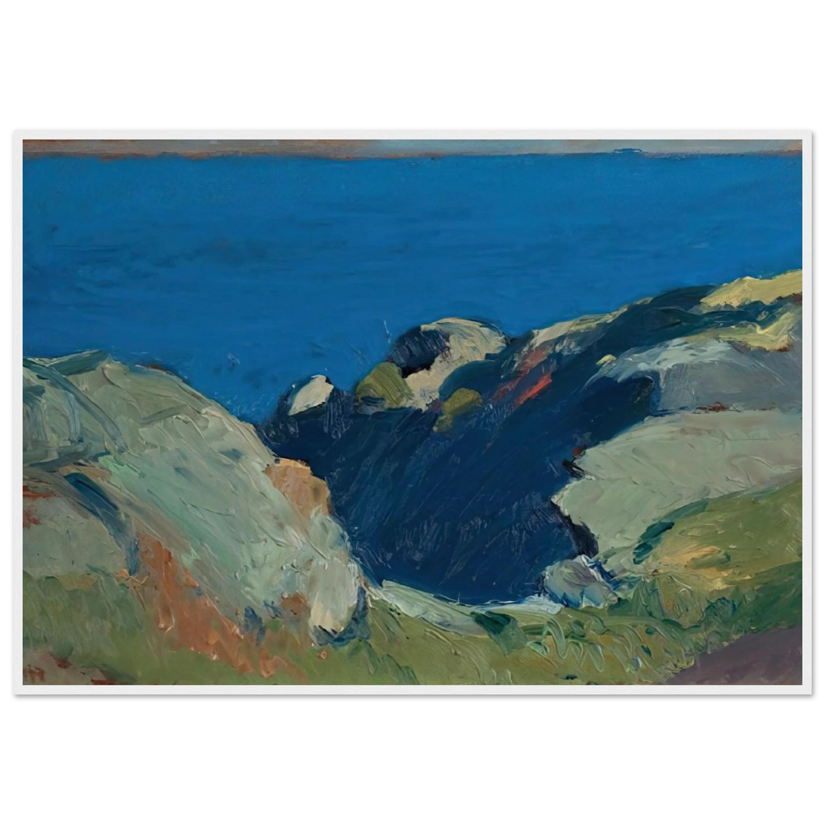 Rocks and Sea Framed Poster | Edward Hopper Framed Prints Wall Art | Edward Hopper Print
