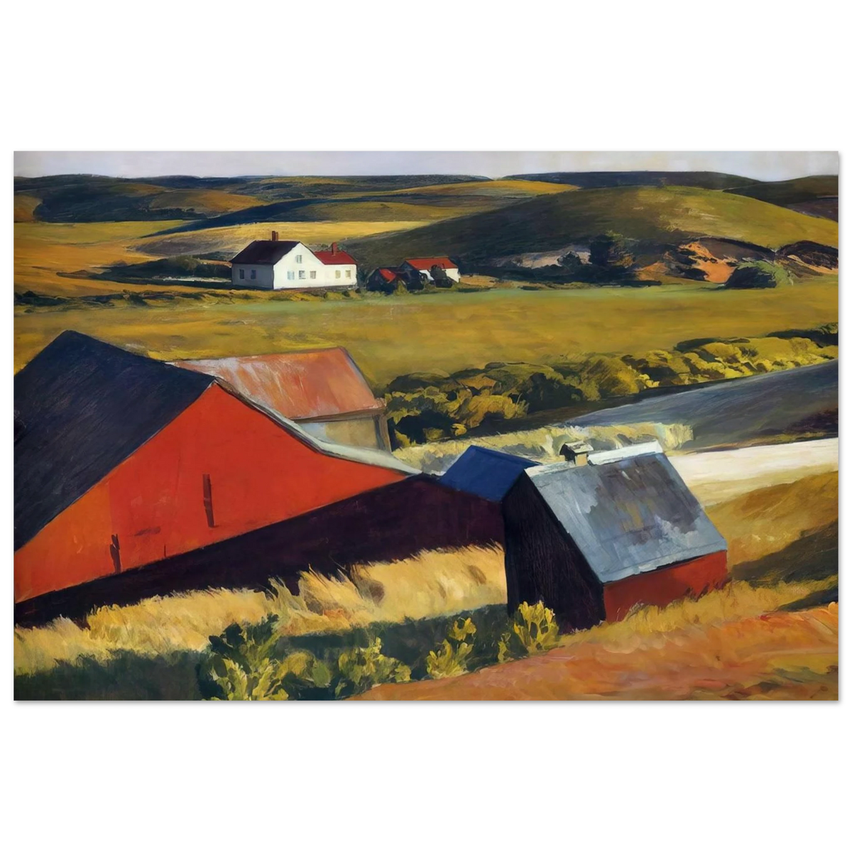 Cobbs Barns and Distant Houses Poster | Edward Hopper Poster | Edward Hopper Print
