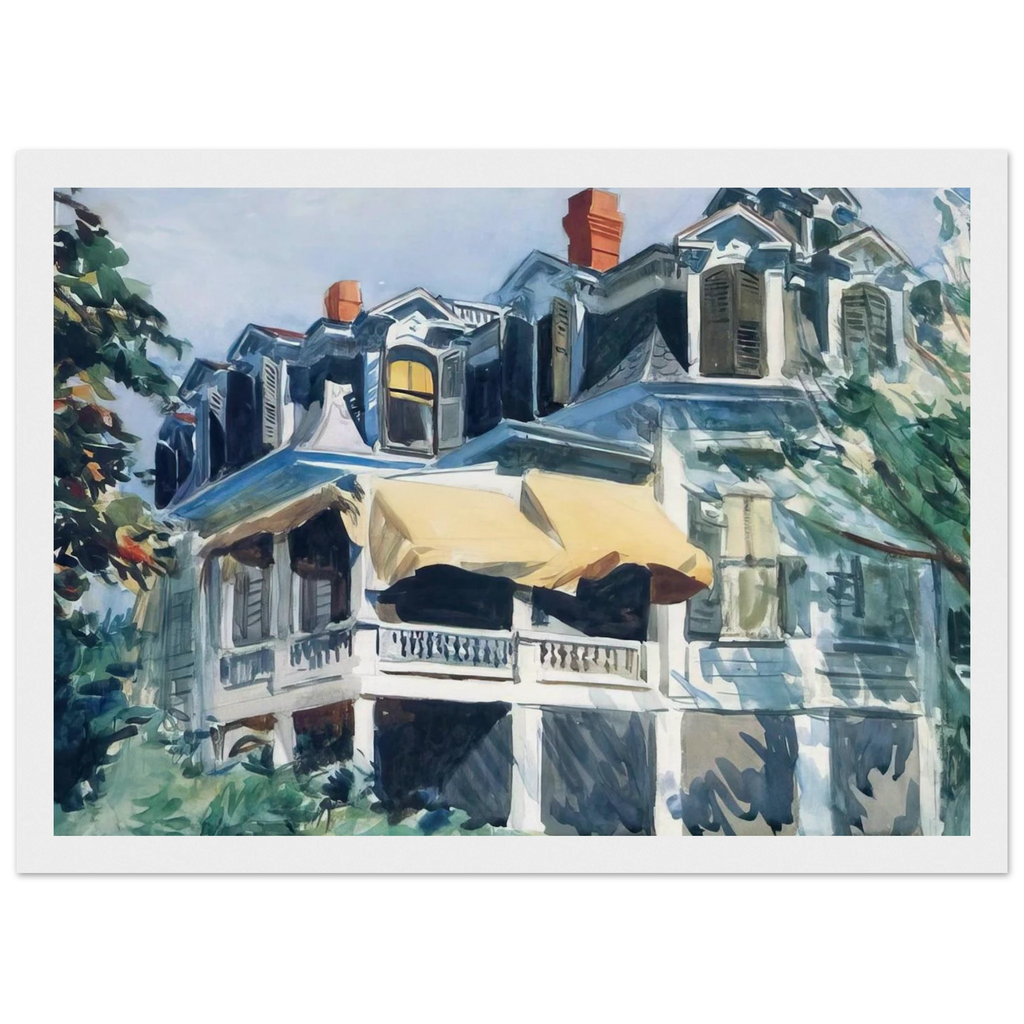 The Mansard Roof Framed Poster | Edward Hopper Framed Prints Wall Art | Edward Hopper Print