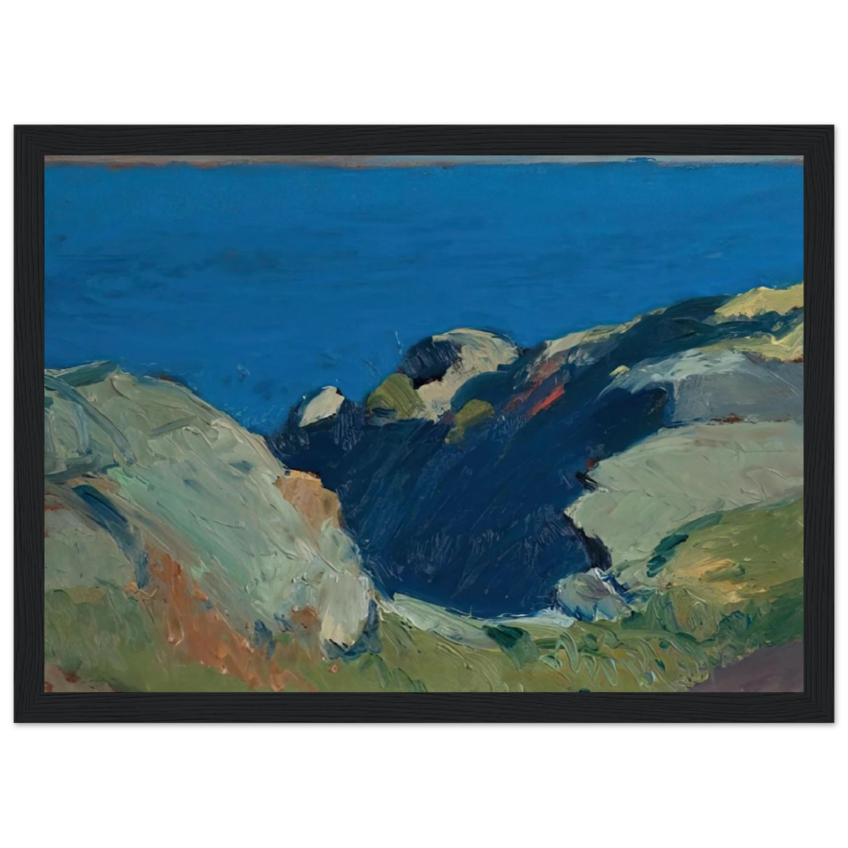 Rocks and Sea Framed Poster | Edward Hopper Framed Prints Wall Art | Edward Hopper Print
