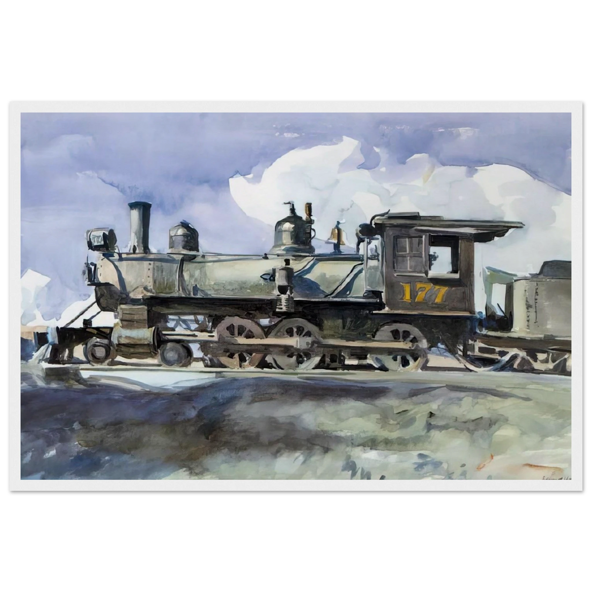 D. and R. G. Locomotive Framed Poster | Edward Hopper Framed Prints Wall Art | Edward Hopper Print