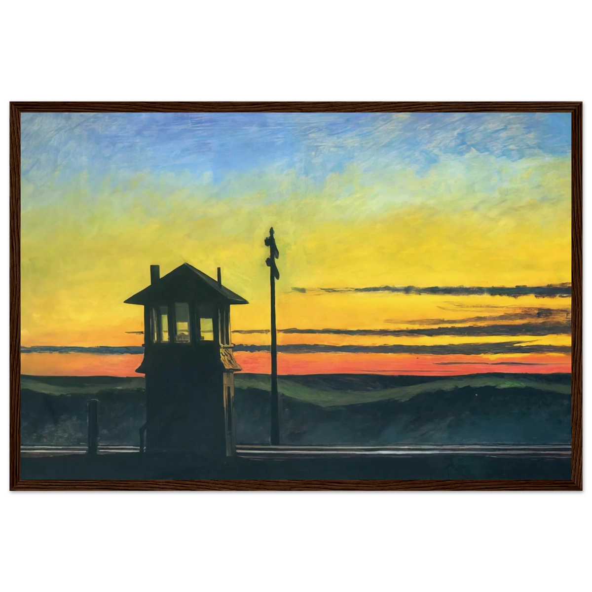 Railroad Sunset Framed Poster | Edward Hopper Framed Prints Wall Art | Edward Hopper Print