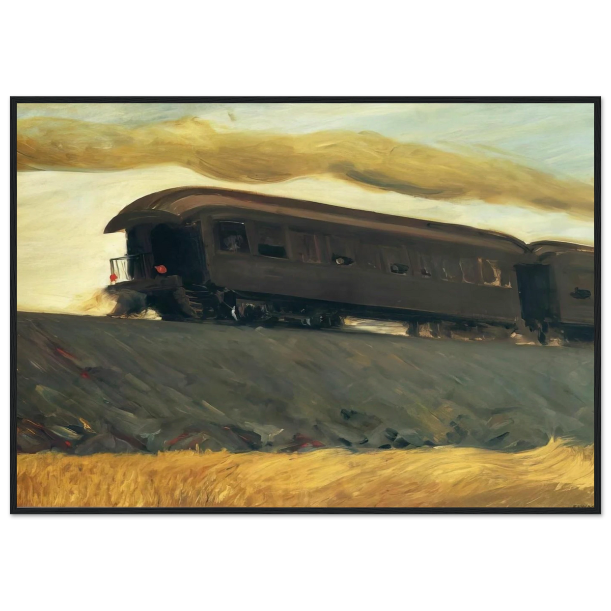 Railroad Train Framed Poster | Edward Hopper Framed Prints Wall Art | Edward Hopper Print