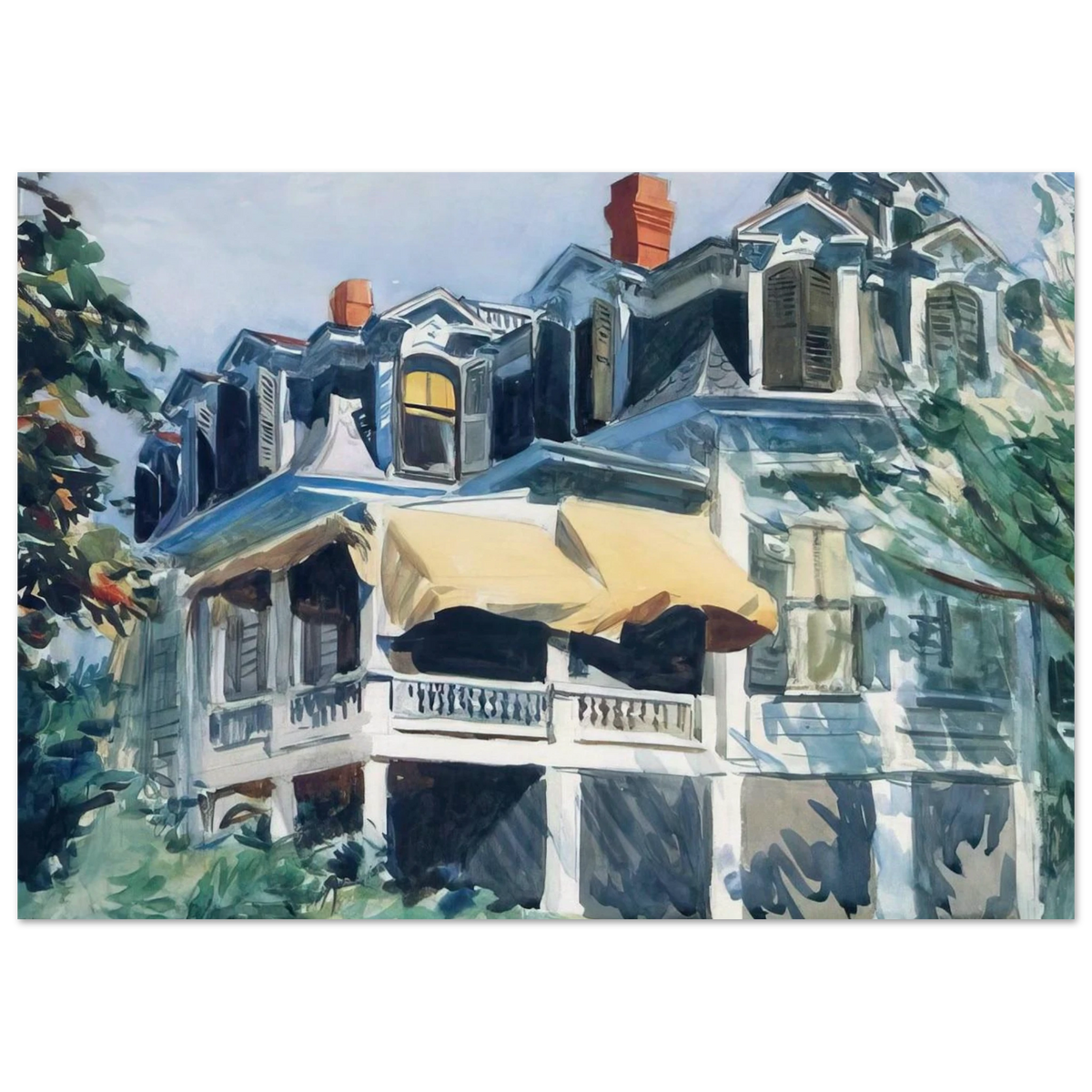 The Mansard Roof Poster | Edward Hopper Poster | Edward Hopper Print