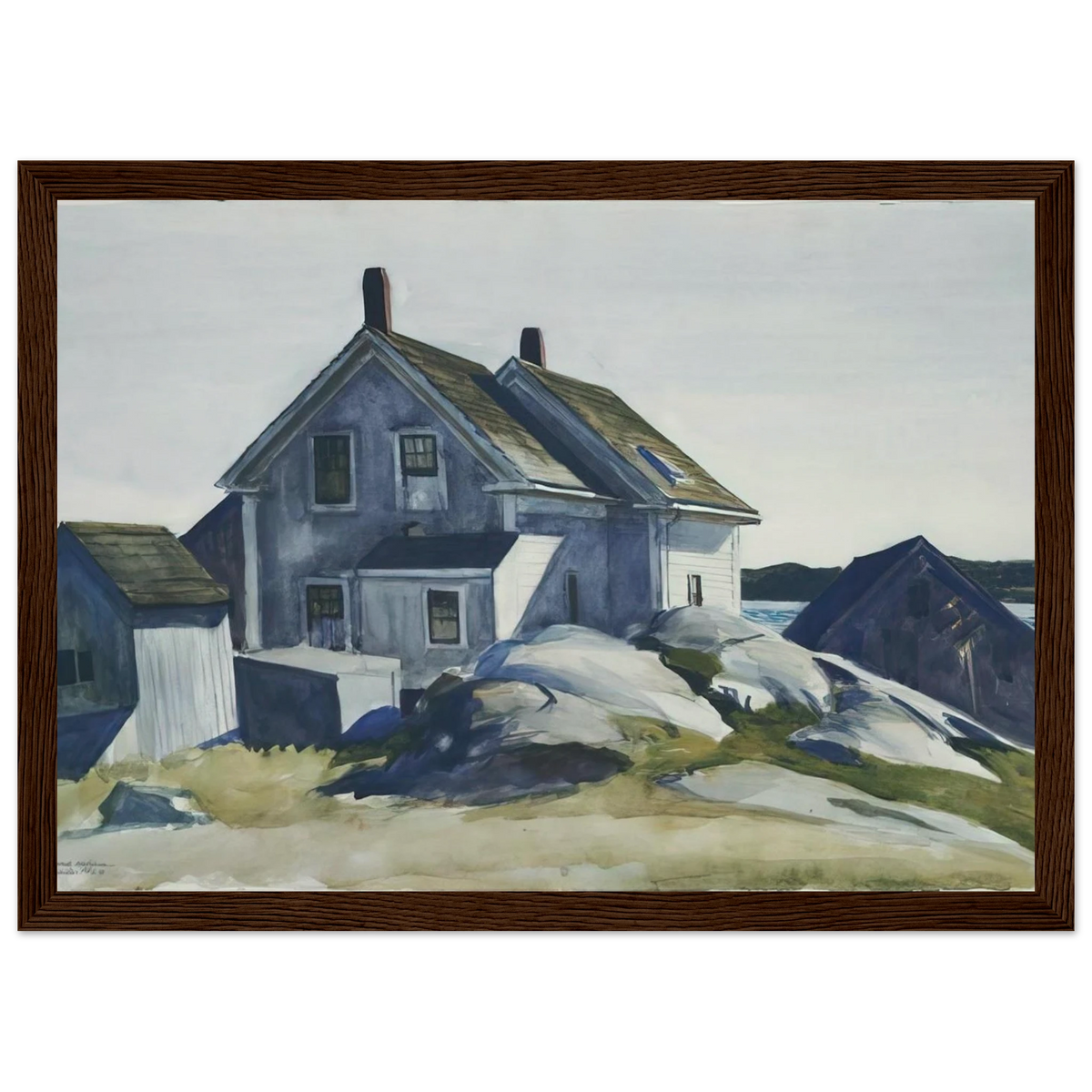 House at the Fort, Gloucester Framed Poster | Edward Hopper Framed Prints Wall Art | Edward Hopper Print
