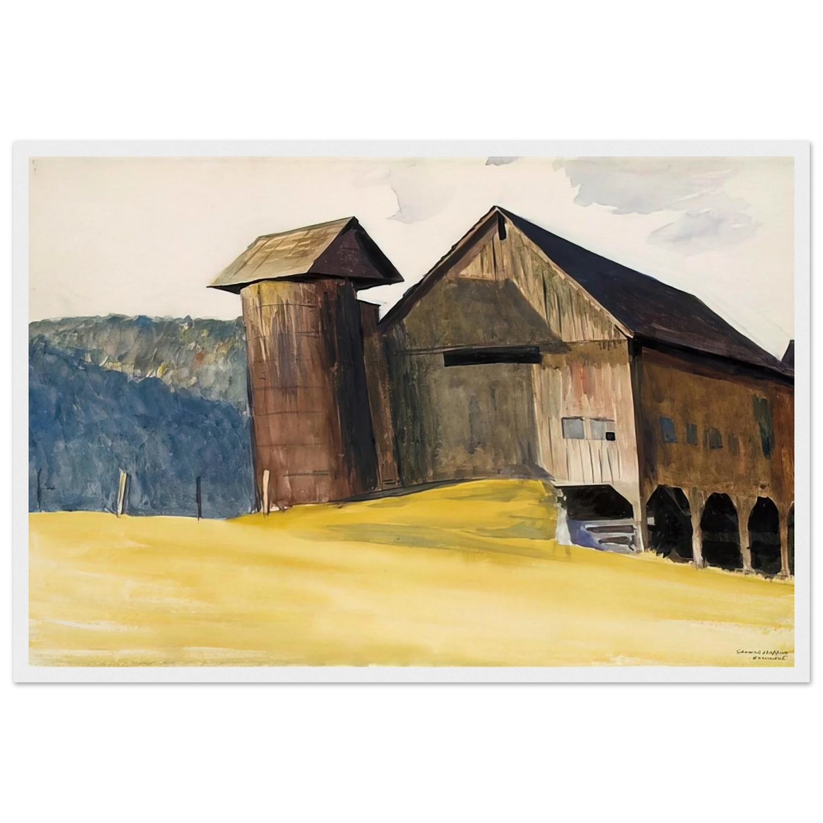 Barn and Silo, Vermont Framed Poster | Edward Hopper Framed Prints Wall Art | Edward Hopper Print