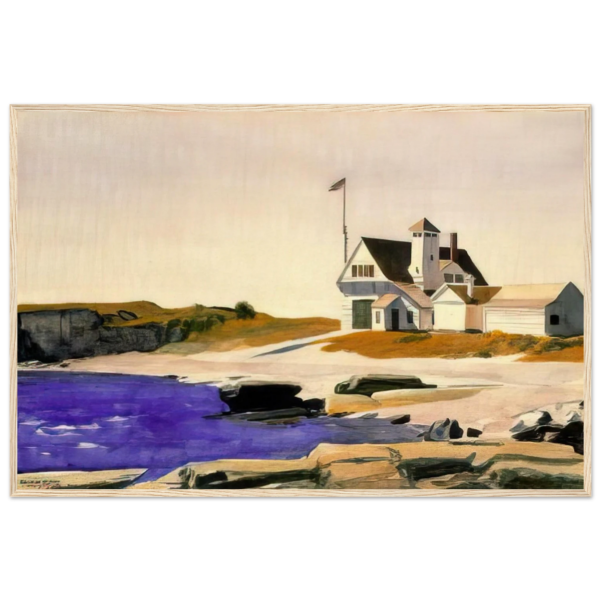 Coast Guard Station, Two Lights, Maine Framed Poster | Edward Hopper Framed Prints Wall Art | Edward Hopper Print