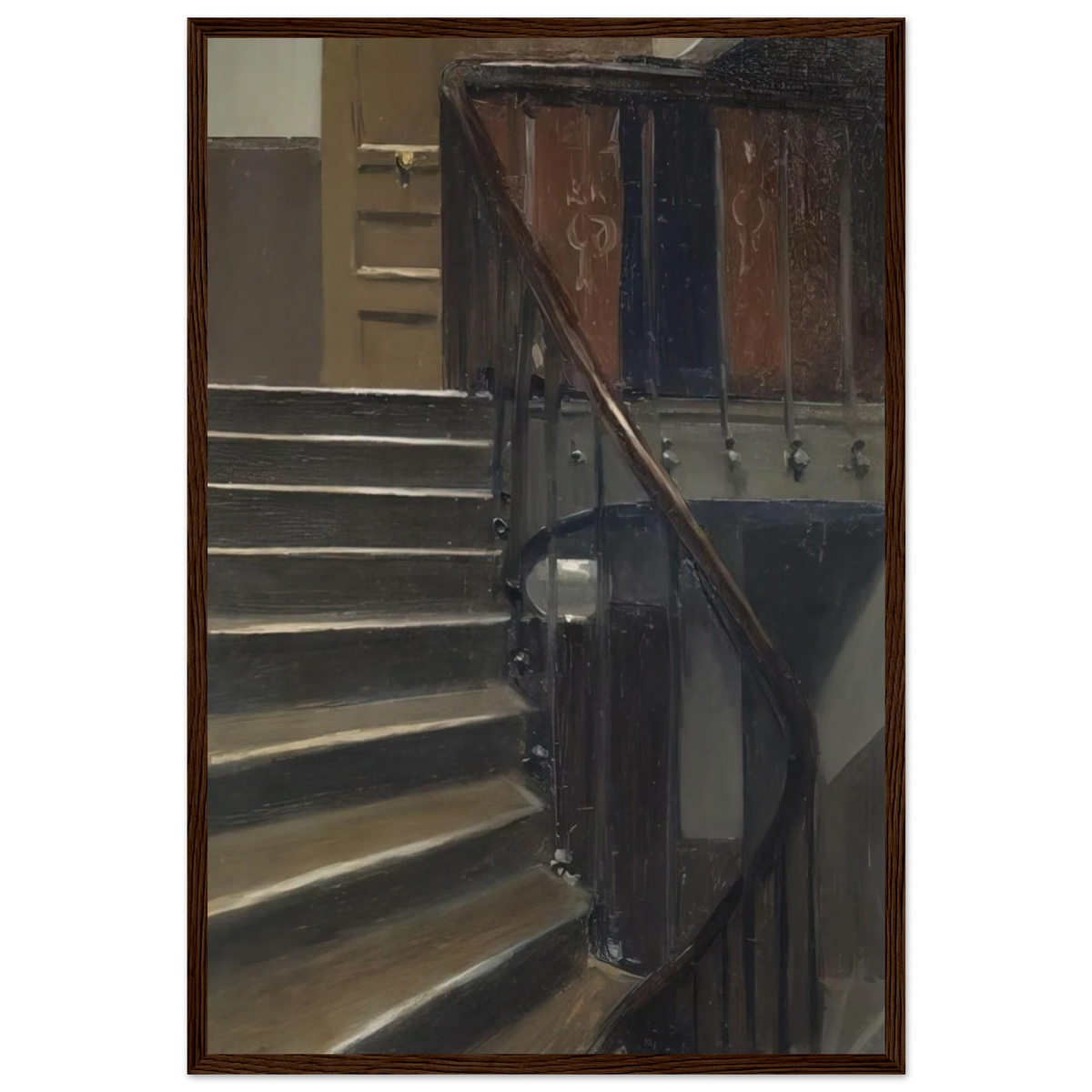 Stairway at 48 rue de Lille, Paris Framed Poster | Edward Hopper Framed Prints Wall Art | Edward Hopper Print