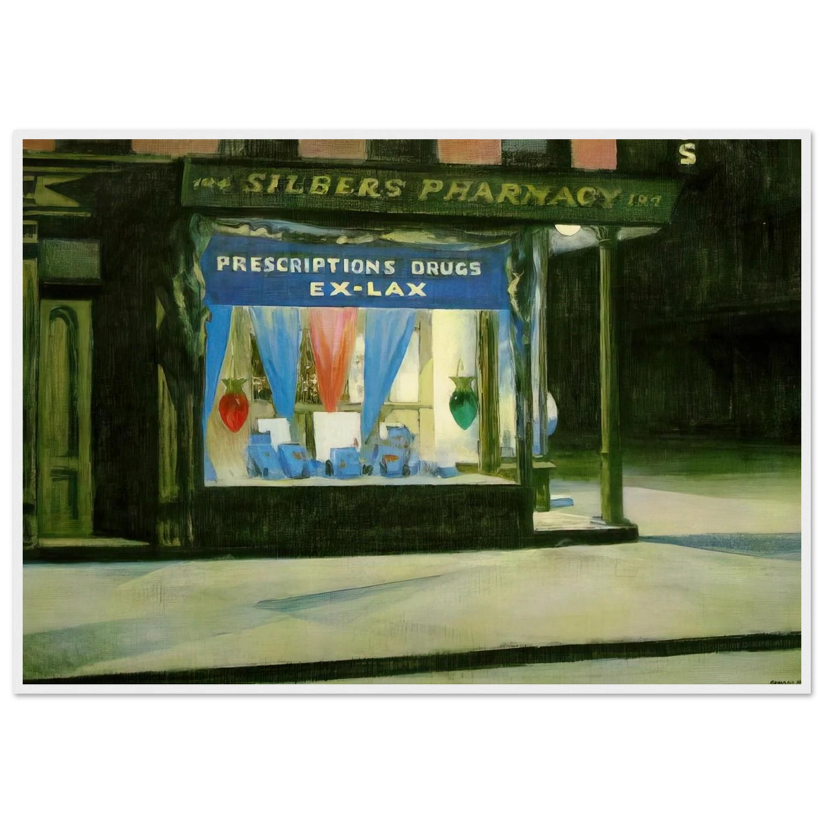 Drug Store Framed Poster | Edward Hopper Framed Prints Wall Art | Edward Hopper Print