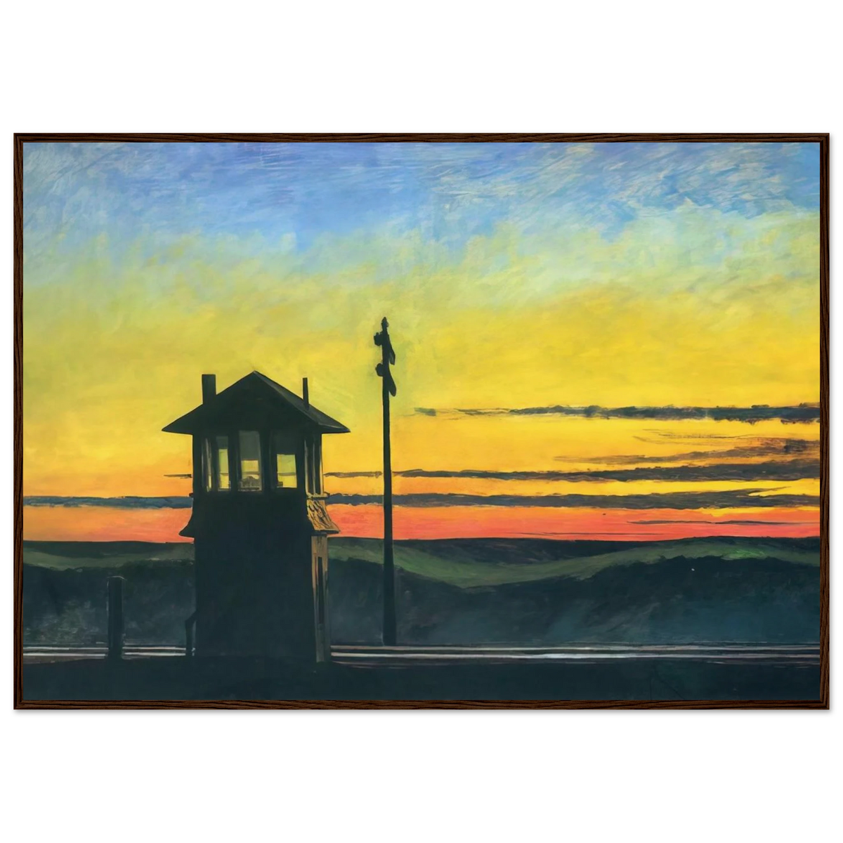 Railroad Sunset Framed Poster | Edward Hopper Framed Prints Wall Art | Edward Hopper Print