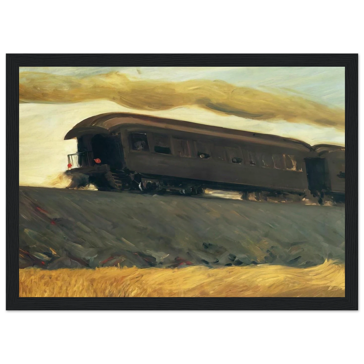 Railroad Train Framed Poster | Edward Hopper Framed Prints Wall Art | Edward Hopper Print