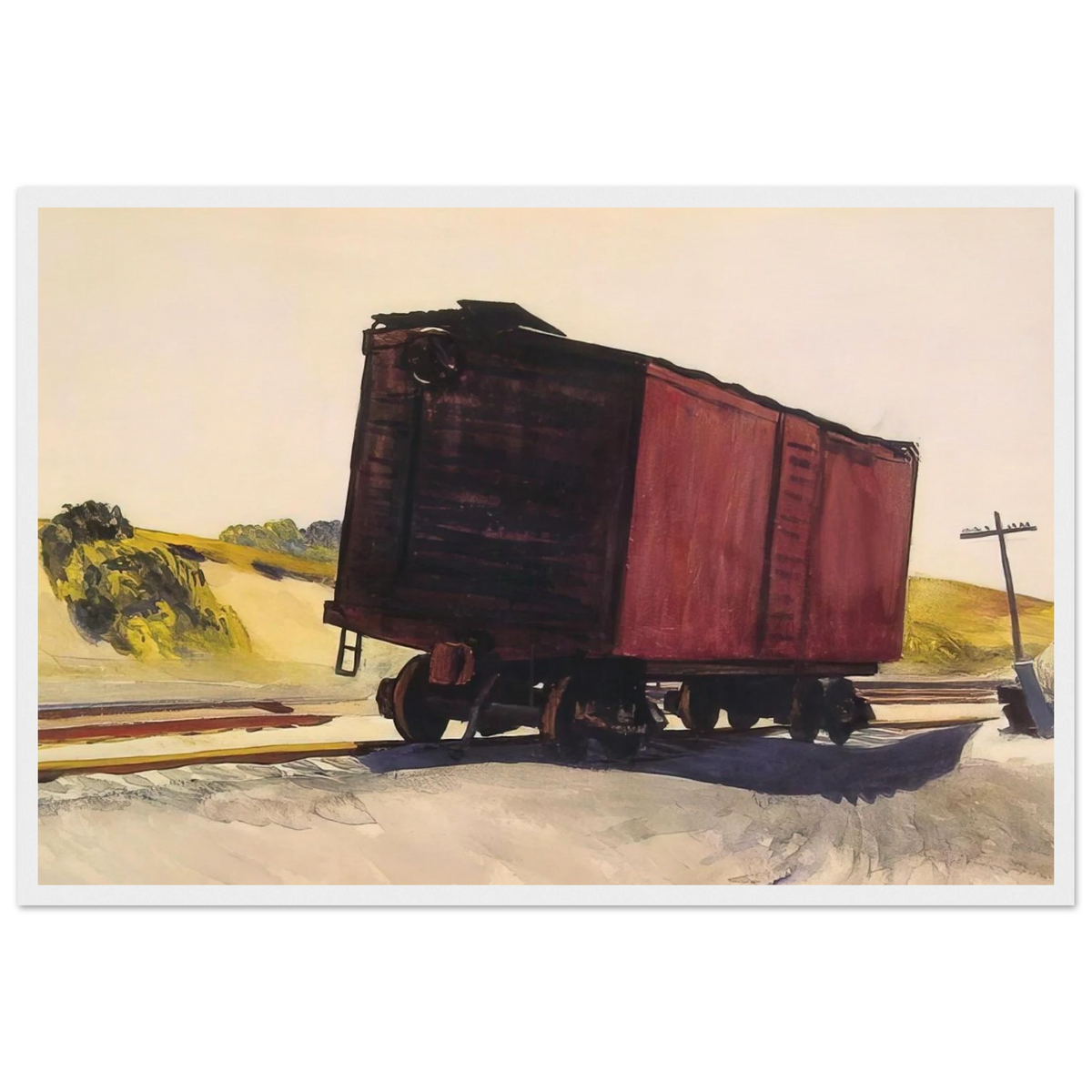 Freight Car at Truro Framed Poster | Edward Hopper Framed Prints Wall Art | Edward Hopper Print