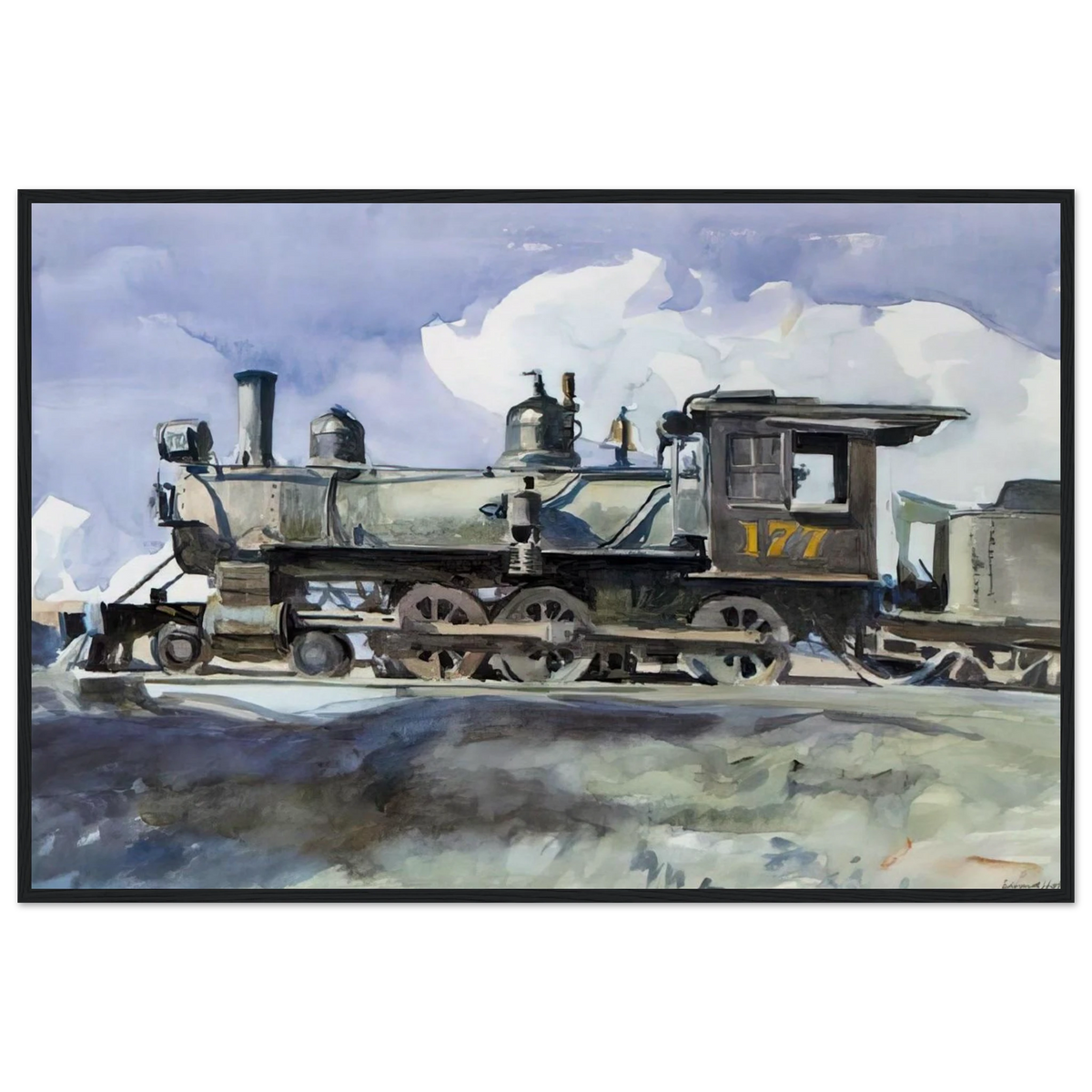 D. and R. G. Locomotive Framed Poster | Edward Hopper Framed Prints Wall Art | Edward Hopper Print