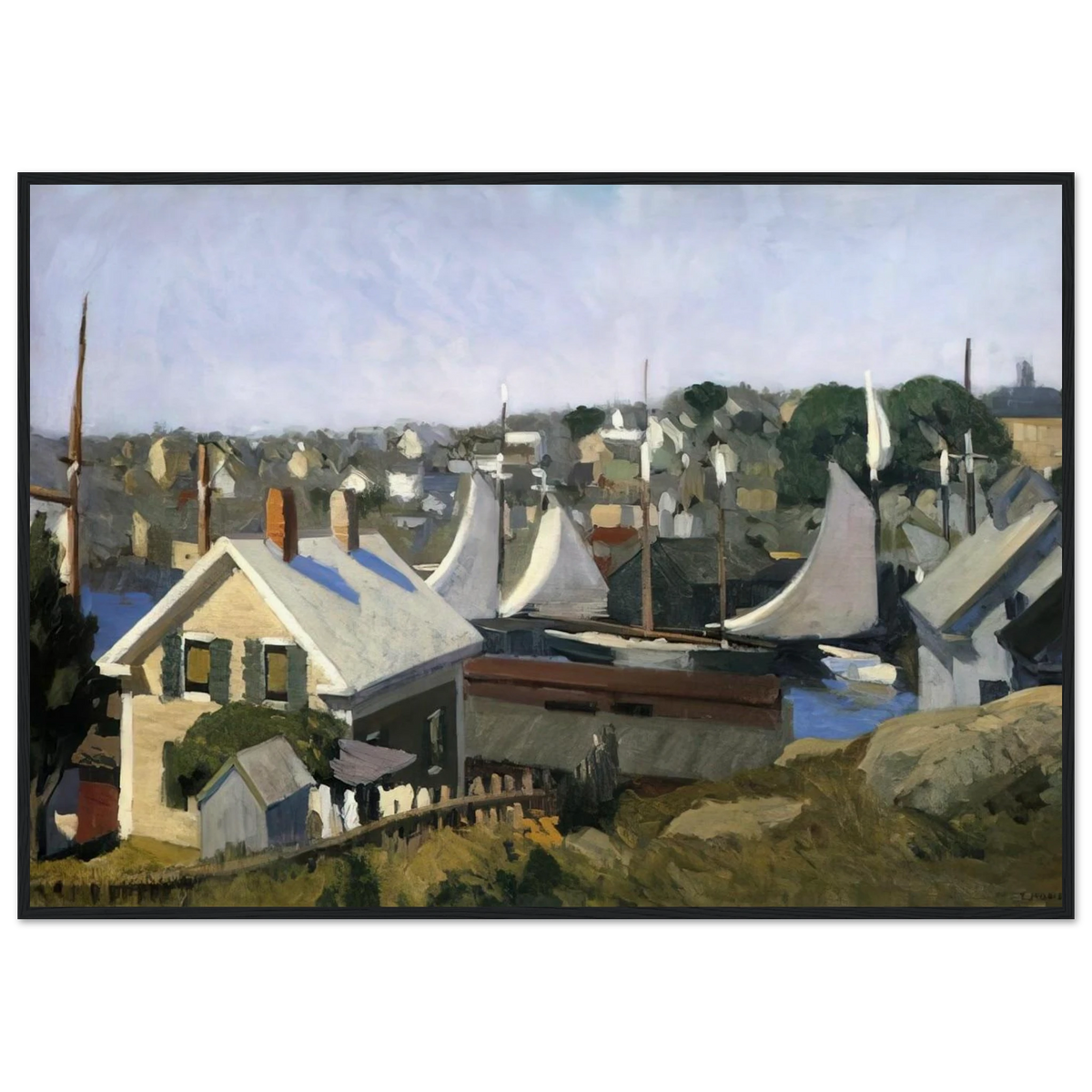 Gloucester Harbor Framed Poster | Edward Hopper Framed Prints Wall Art | Edward Hopper Print
