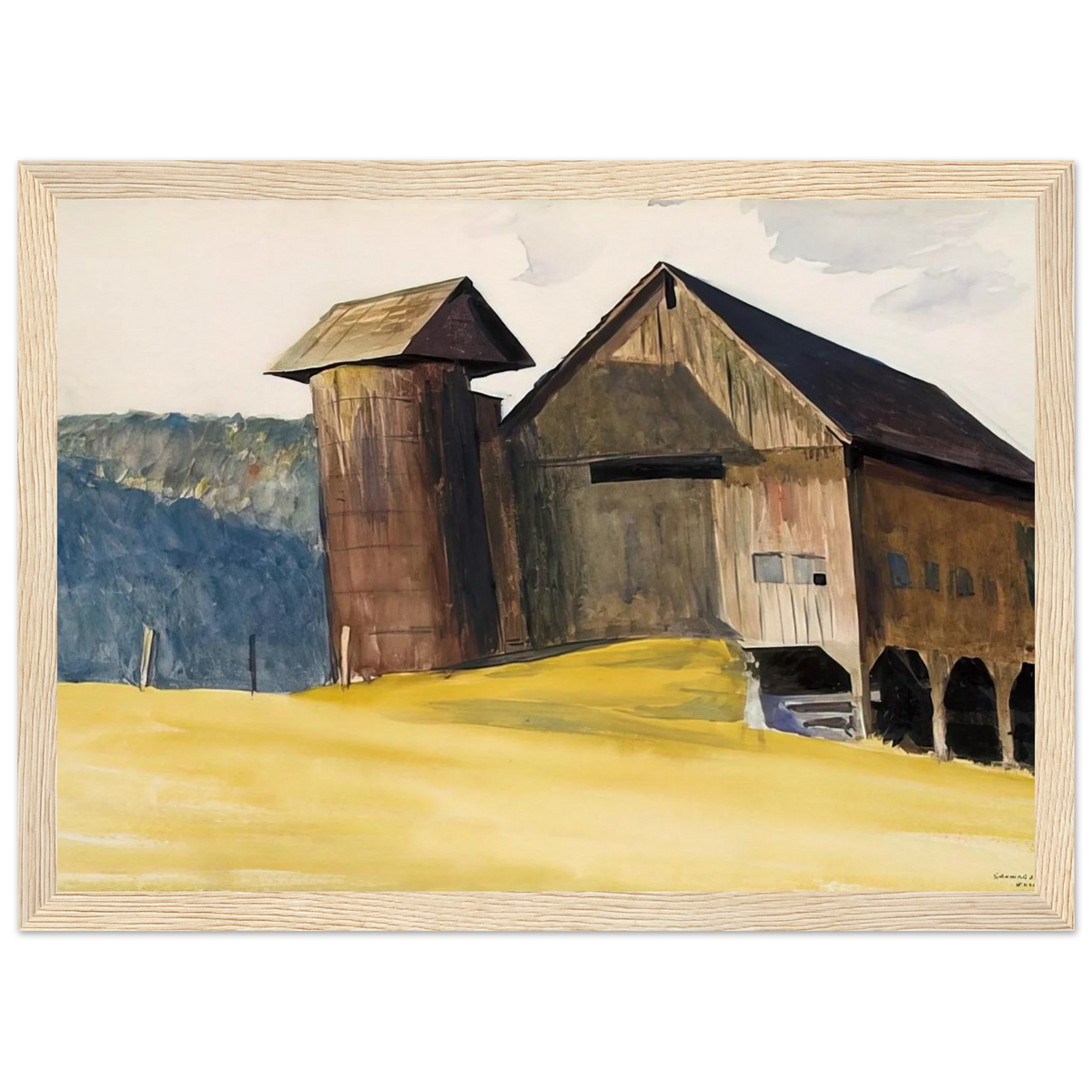 Barn and Silo, Vermont Framed Poster | Edward Hopper Framed Prints Wall Art | Edward Hopper Print