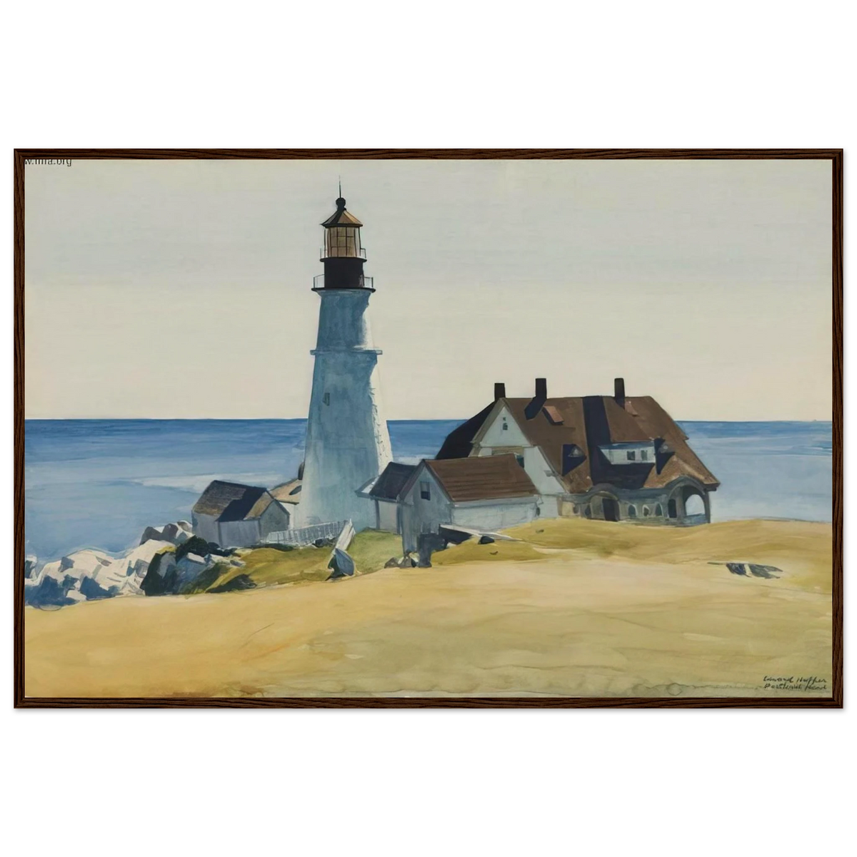 Lighthouse and Buildings, Portland Head, Cape Elizabeth, Maine Framed Poster | Edward Hopper Framed Prints Wall Art | Edward Hopper Print