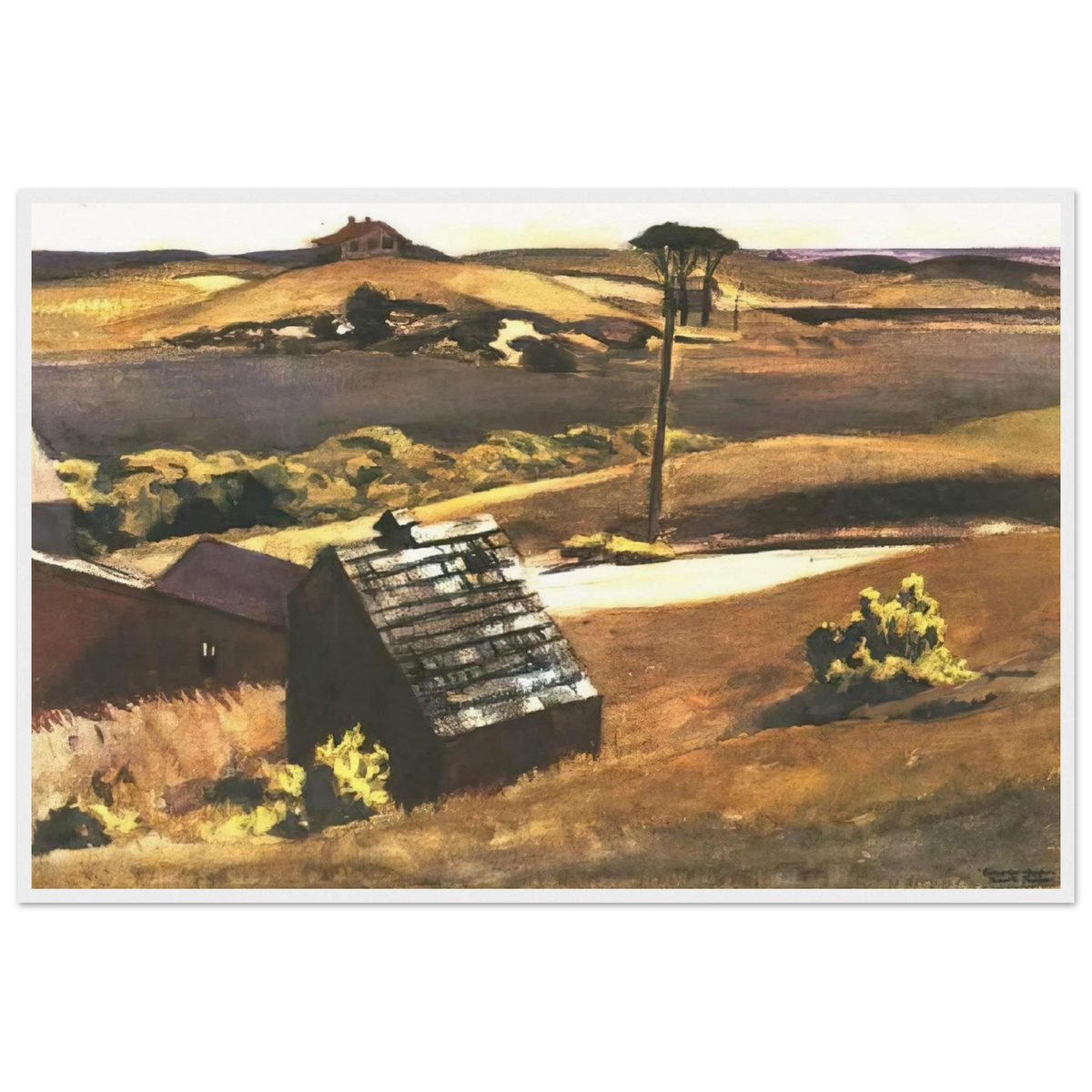 Burly Cobb Hen Coop and Barn Framed Poster | Edward Hopper Framed Prints Wall Art | Edward Hopper Print