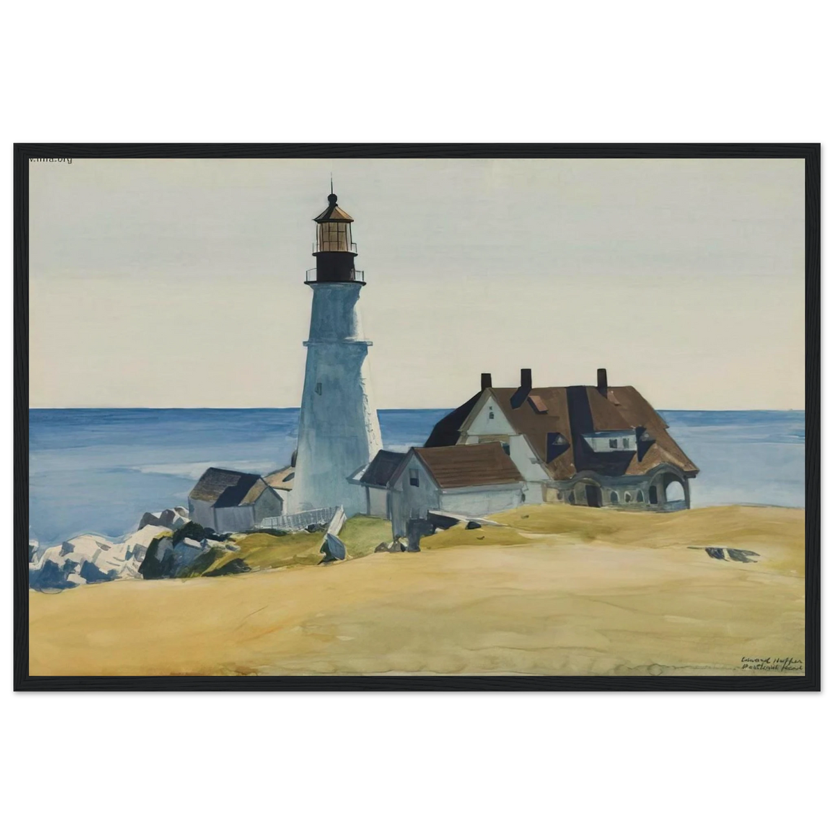 Lighthouse and Buildings, Portland Head, Cape Elizabeth, Maine Framed Poster | Edward Hopper Framed Prints Wall Art | Edward Hopper Print