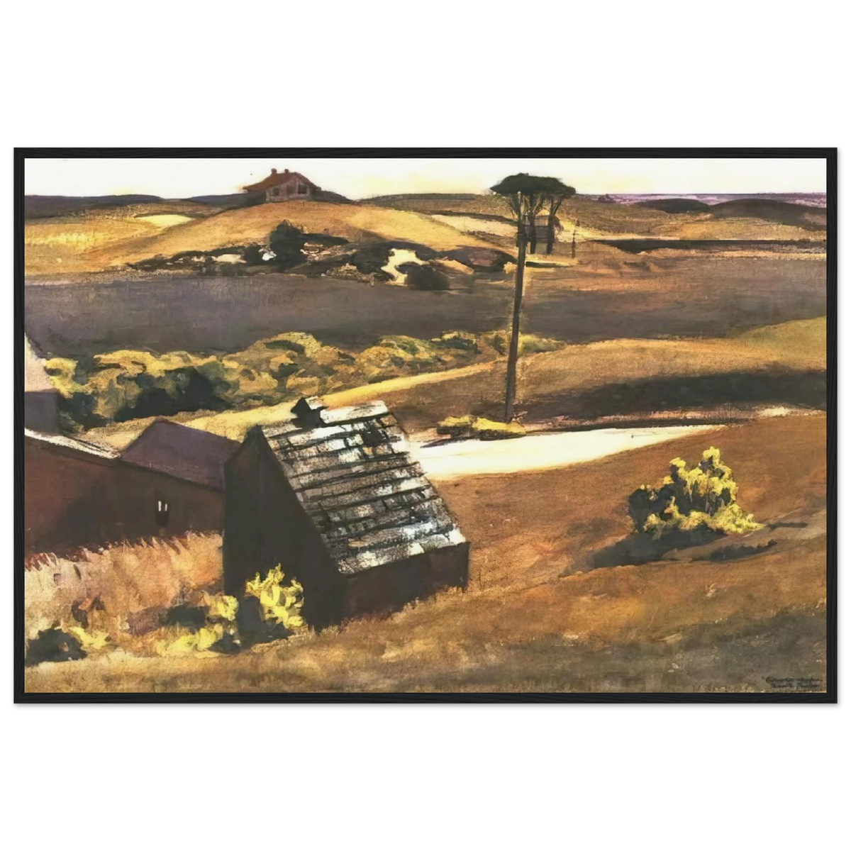 Burly Cobb Hen Coop and Barn Framed Poster | Edward Hopper Framed Prints Wall Art | Edward Hopper Print