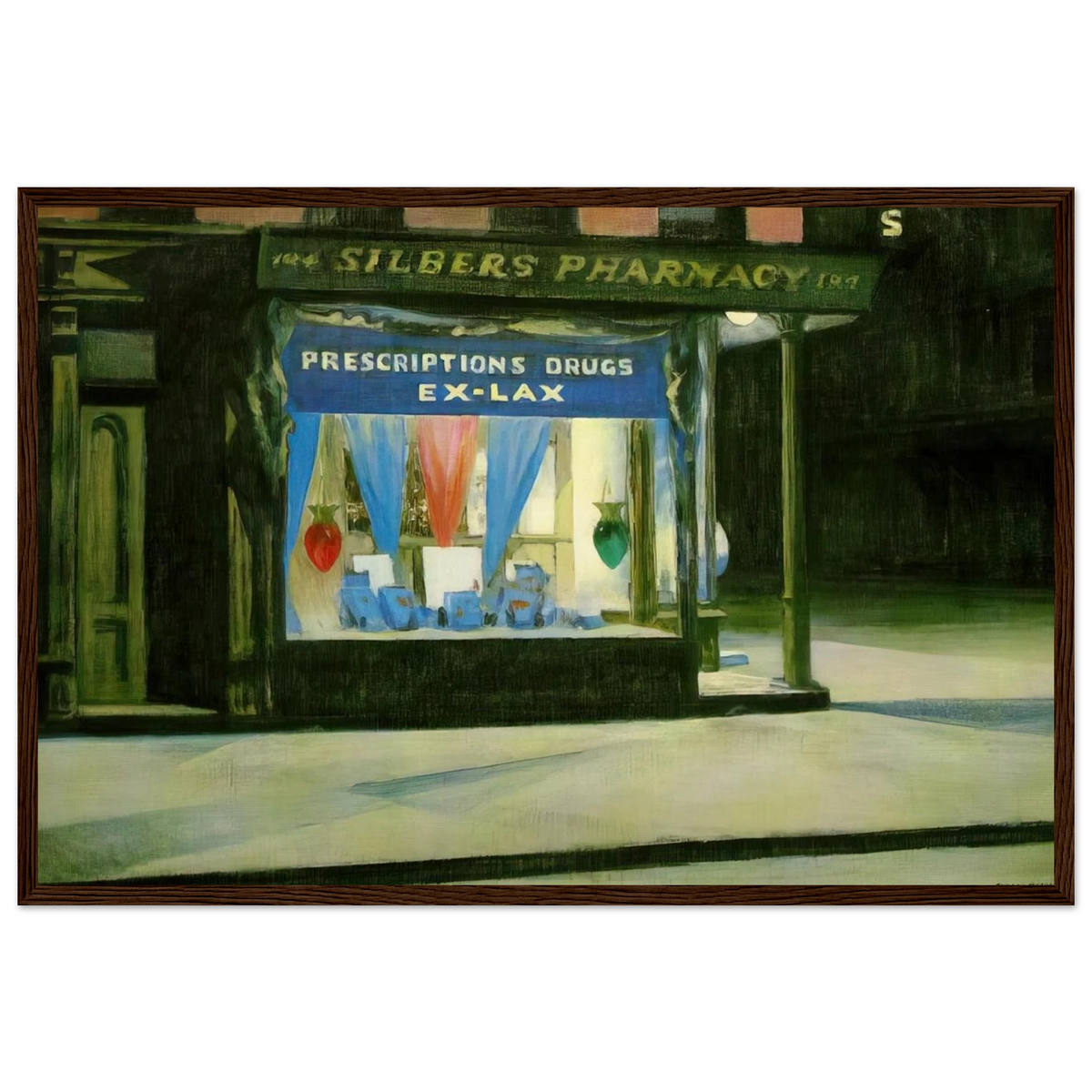 Drug Store Framed Poster | Edward Hopper Framed Prints Wall Art | Edward Hopper Print