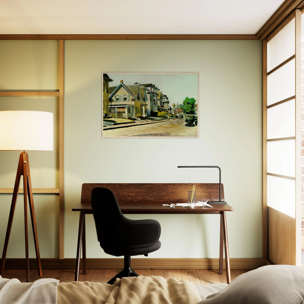 Sun on Prospect Street Gloucester, Massachusetts Framed Poster | Edward Hopper Framed Prints Wall Art | Edward Hopper Print