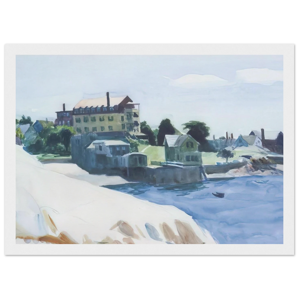 Small Town on Cove Framed Poster | Edward Hopper Framed Prints Wall Art | Edward Hopper Print