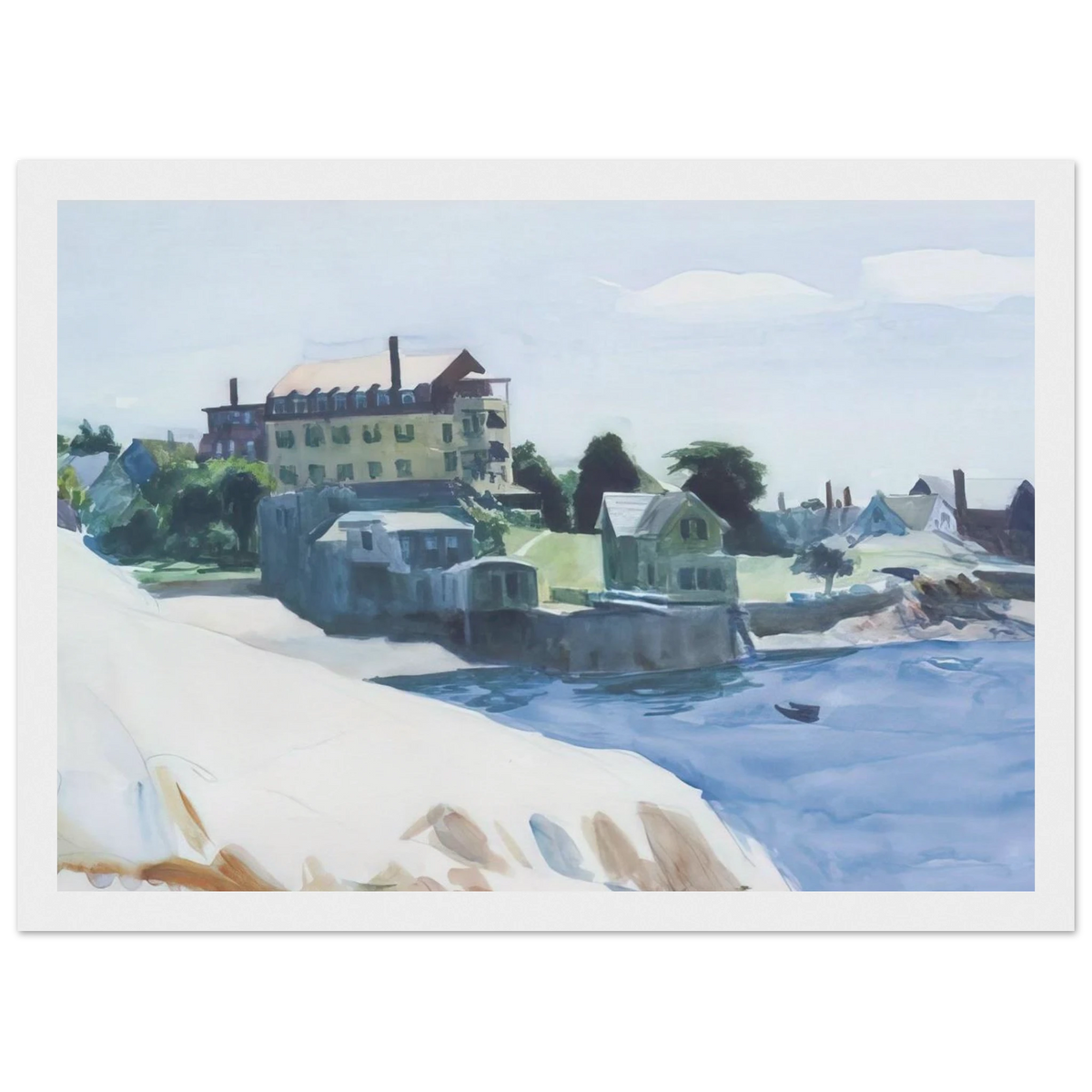 Small Town on Cove Framed Poster | Edward Hopper Framed Prints Wall Art | Edward Hopper Print