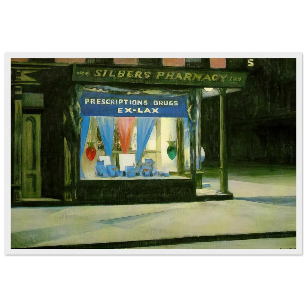 Drug Store Framed Poster | Edward Hopper Framed Prints Wall Art | Edward Hopper Print