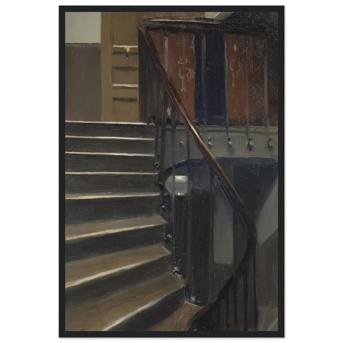 Stairway at 48 rue de Lille, Paris Framed Poster | Edward Hopper Framed Prints Wall Art | Edward Hopper Print