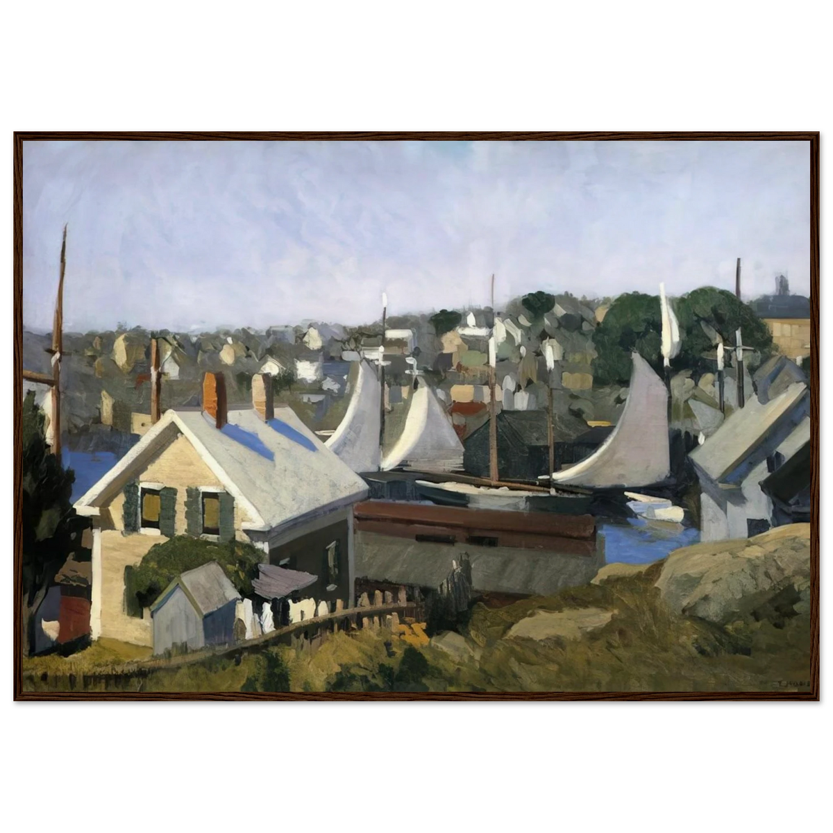 Gloucester Harbor Framed Poster | Edward Hopper Framed Prints Wall Art | Edward Hopper Print