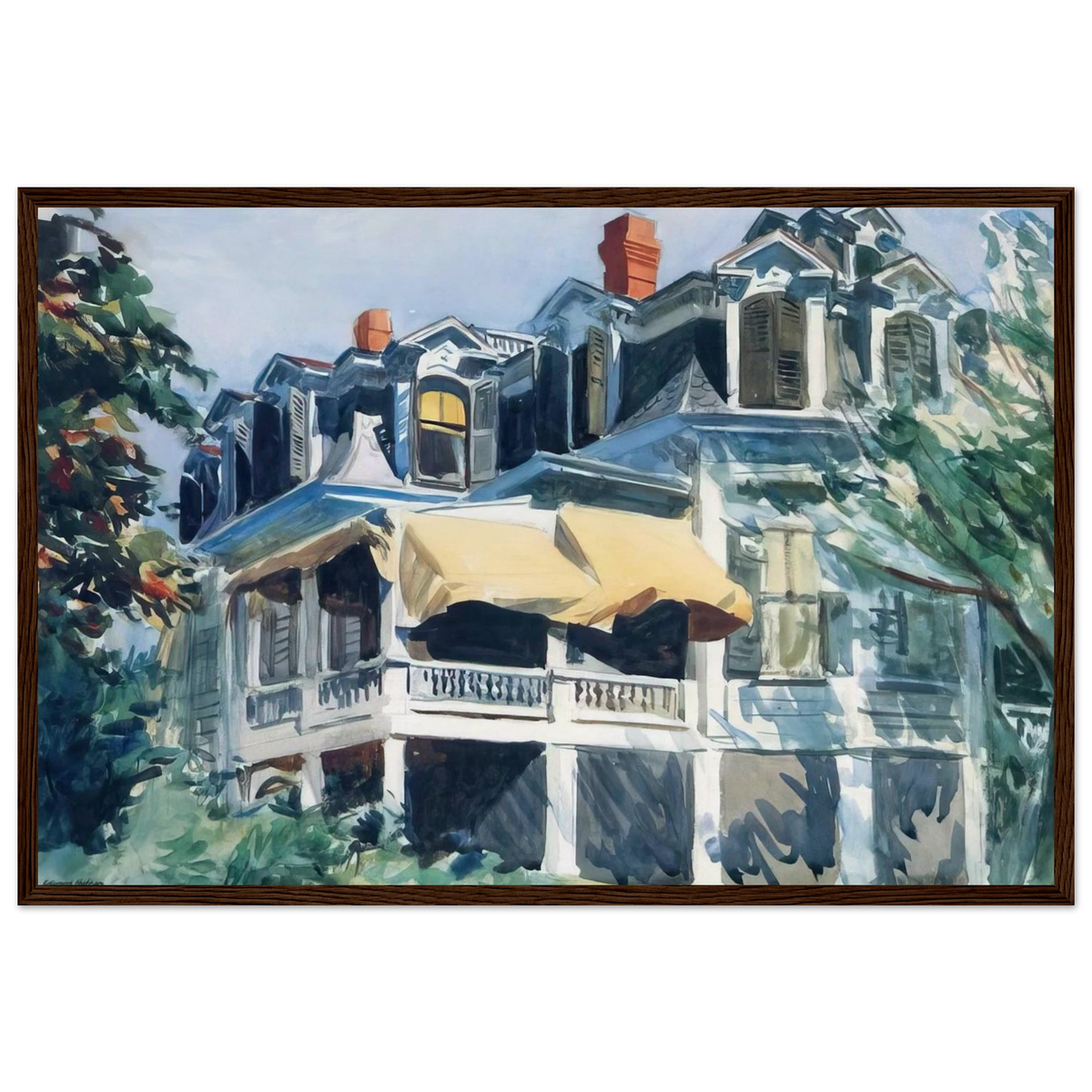 The Mansard Roof Framed Poster | Edward Hopper Framed Prints Wall Art | Edward Hopper Print