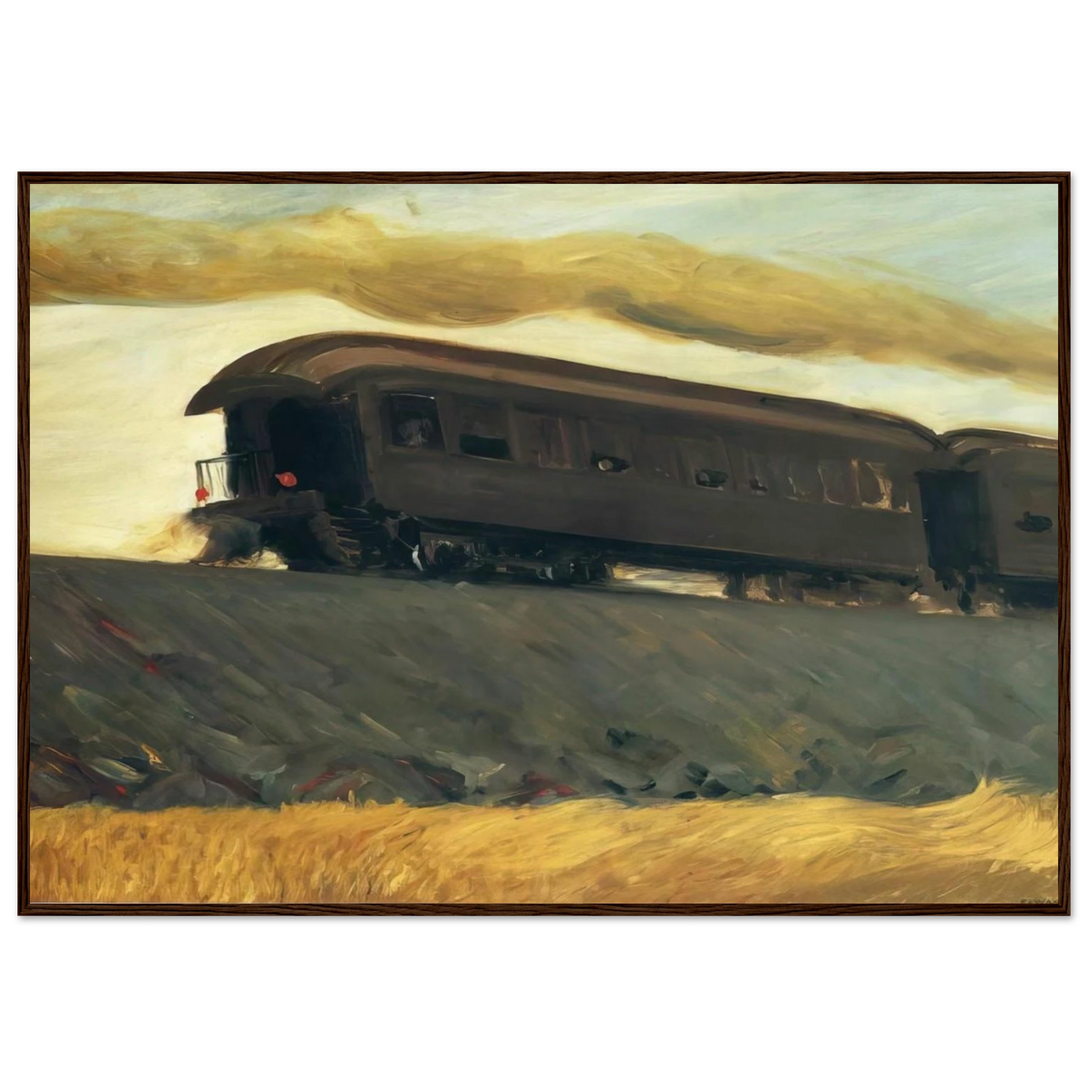 Railroad Train Framed Poster | Edward Hopper Framed Prints Wall Art | Edward Hopper Print