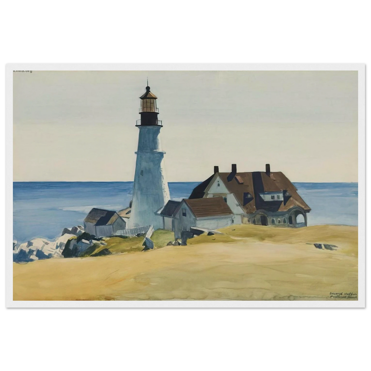 Lighthouse and Buildings, Portland Head, Cape Elizabeth, Maine Framed Poster | Edward Hopper Framed Prints Wall Art | Edward Hopper Print